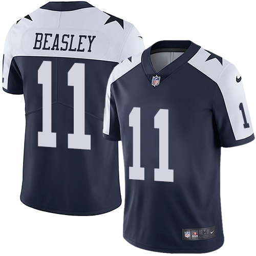 Nike Cowboys #11 Cole Beasley Navy Blue Thanksgiving Men's Stitched NFL Vapor Untouchable Limited Throwback Jersey